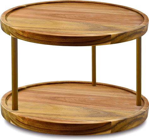 Amazon Greenco Premium Bamboo 2 Tier Lazy Susan Turntable Brown