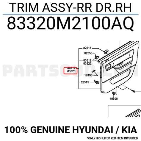 Trim Assy Rr Dr Rh M Aq Hyundai Kia Parts Partsouq