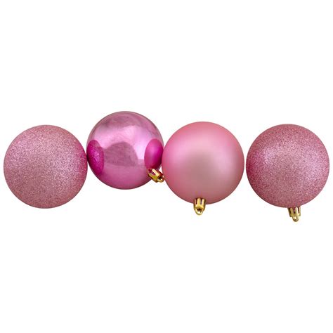 Northlight 32ct Bubblegum Pink Shatterproof 4 Finish Christmas Ball