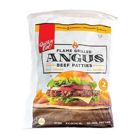 Quick ‘n Eat Flame Grilled Angus Beef Patties Frozen 14 Lb 12 Ct