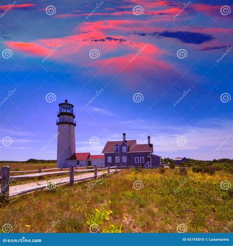 Cape Cod Truro Lighthouse Massachusetts US Stock Photo - Image of ...