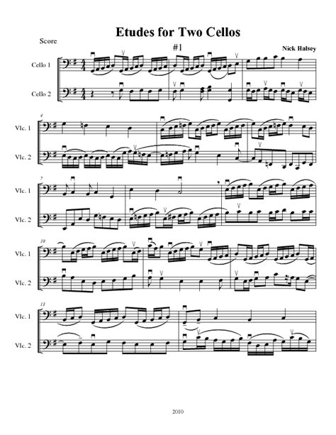 12 Etudes For Two Cellos Cello Expressions Sheet Music Library