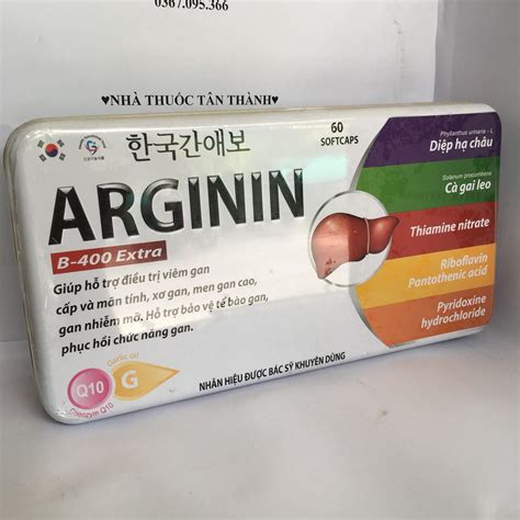 ARGININ B 400 Extra viên uống bổ gan hộp 60 viên Hỗ trợ sức khỏe