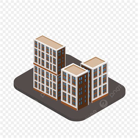 D Building Vector Art Png D Stereoscopic Residential Building