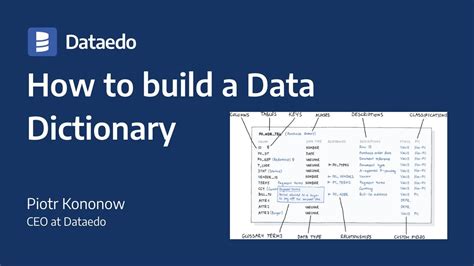 How To Build A Data Dictionary Youtube