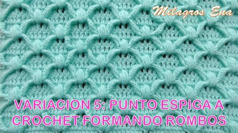 Variaci N Punto Espiga Tejido A Crochet Formando Rombos Paso A Paso