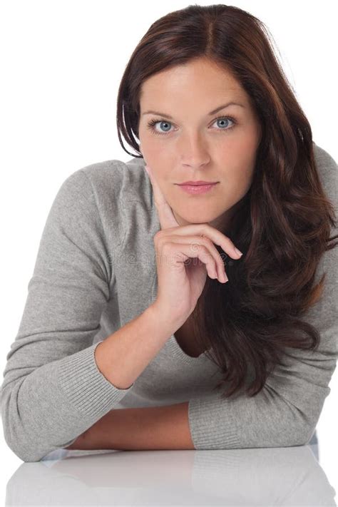Portrait Of Brown Hair Naked Woman In White Bed Stock Image Image Of Female Adult