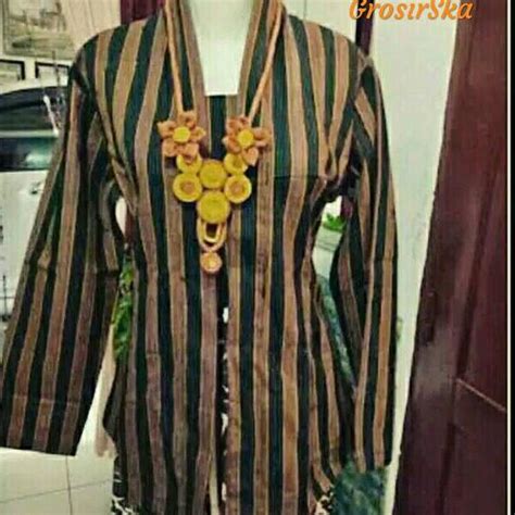 Jual Kebaya Wanita Kebaya Lurik Motif Baju Adat Jawa Cewek Surjan