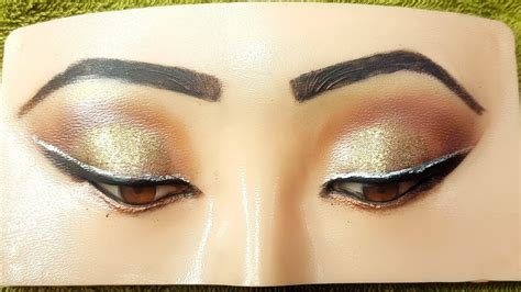 Classic Golden Glitter Eye Makeup Tutorial Holiday Eye Look Youtube