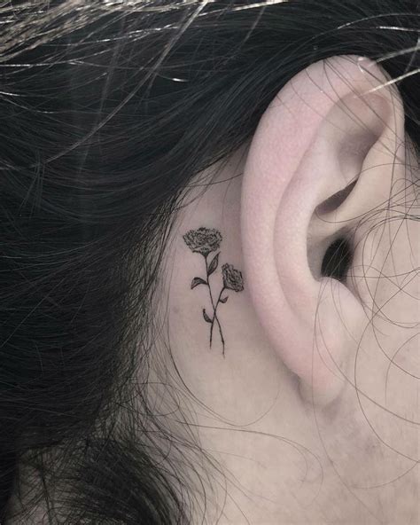 17 Amazing Carnation Flower Tattoo Behind Ear Ideas In 2021