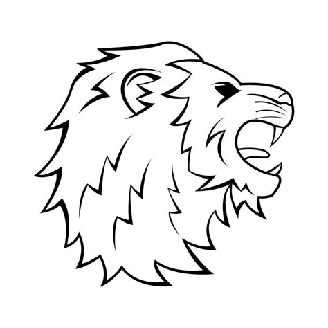 Lion Head Illustration On White Background 19797165 Vector Art At Vecteezy