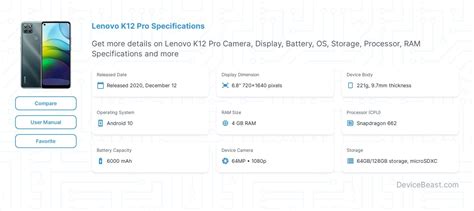 Lenovo K12 Pro Specifications