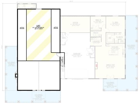 Expanded Farmhouse Inspired Barndominium Style House Plan With Guest