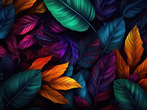 Premium Photo Moody Colorful Leafs Wallpaper