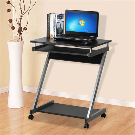 Corner-Computer-Desk-Small-Spaces-on-Castors-PC-Table-Bedroom-Home ...