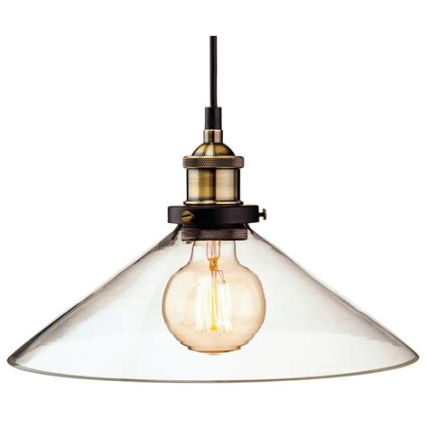 Firstlight 3473ab Empire Single Light Ceiling Pendant In Antique Brass Finish With Clear Glass