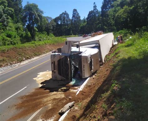 Carga De Salm O Saqueada Em Tombamento De Carreta Motorista