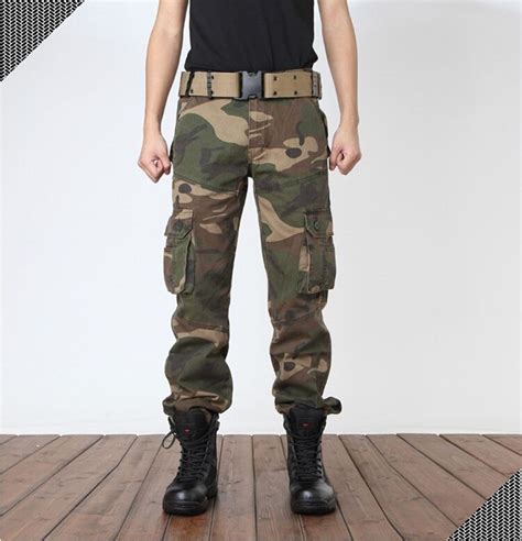 Cotton Durable Multi Pocket Loose Baggy Cargo Pants Men Military