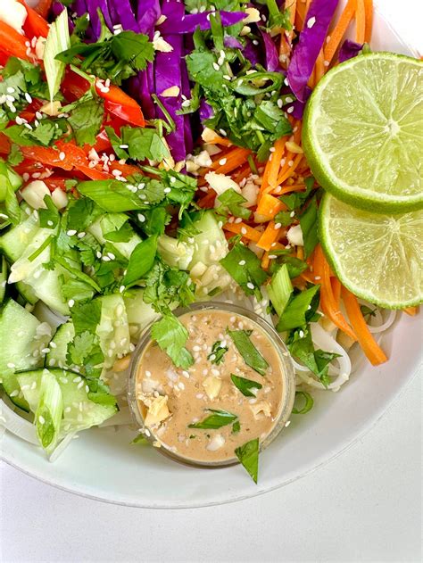 Vegan Thai Noodle Bowl With Peanut Sauce — Life Veganized