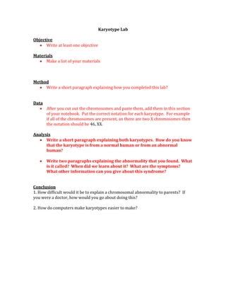 Karyotype lab | PDF