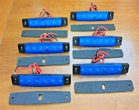 6 Super Bright Marine Grade Bbt 12 Volt Waterproof Blue Led Courtesy Lights Ebay