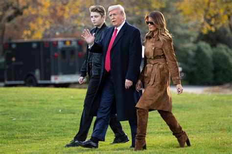 Barron Trump Tall As Donald Trump In New Pics Leaving The White House ...