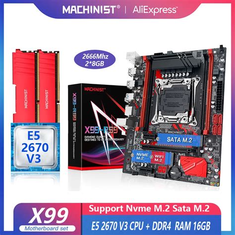 Machinist X99 Motherboard Lga 2011 3 Set Kit With Intel Xeon E5 2670 V3