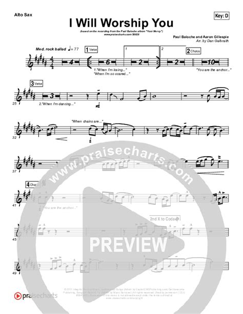 I Will Worship You Alto Sax Sheet Music Pdf Paul Baloche Praisecharts