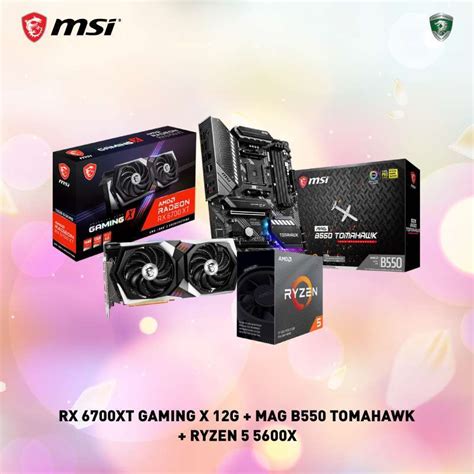 Jual PAKET MSI VGA RX 6700 XT GAMING X 12G MAG B550 TOMAHAWK RYZEN