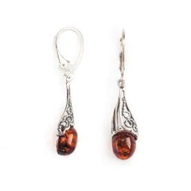 Boucles D Oreilles Ambre Et Argent