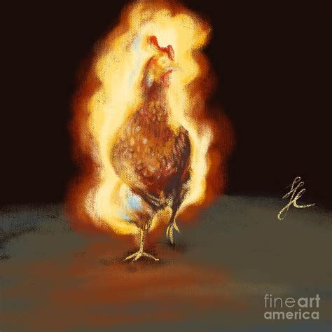 Fire Chicken Painting By Frankie Huang Pixels