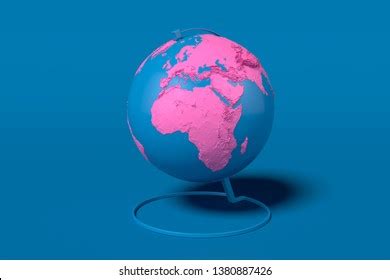 Earth Globe Pink Continents Isolated On Stock Illustration 1380887426