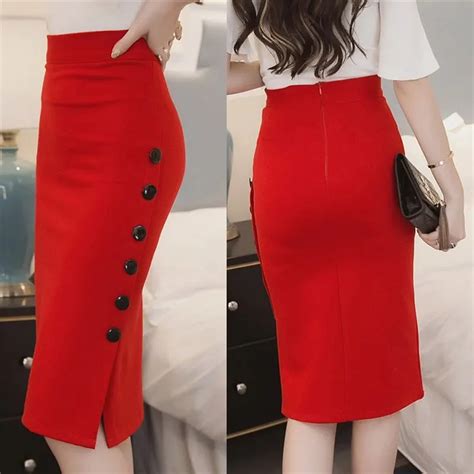 Summer Skirts Sexy Package Hip Split Waist Chic Pencil Skirts Women