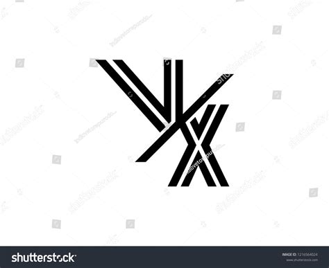 Monogram Logo Letter Vx Sliced Black Stock Vector Royalty Free