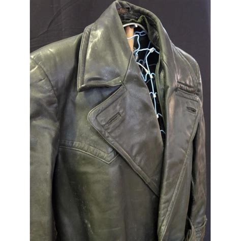 A Third Reich Period Gestapo Leather Coat By Vater Of Frankfurt With