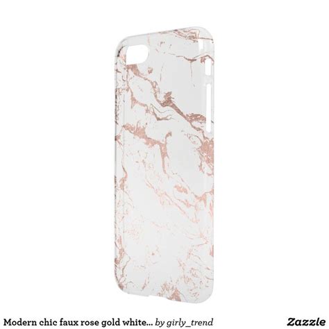 Modern Chic Faux Rose Gold White Marble Uncommon Iphone Case Zazzle White Marble Iphone