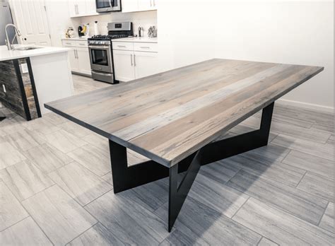 Custom Grey Dining Table Porter Barn Wood