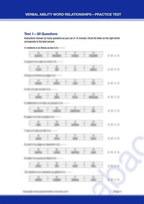 Solution Psychometric Success Verbal Ability Word Relationship