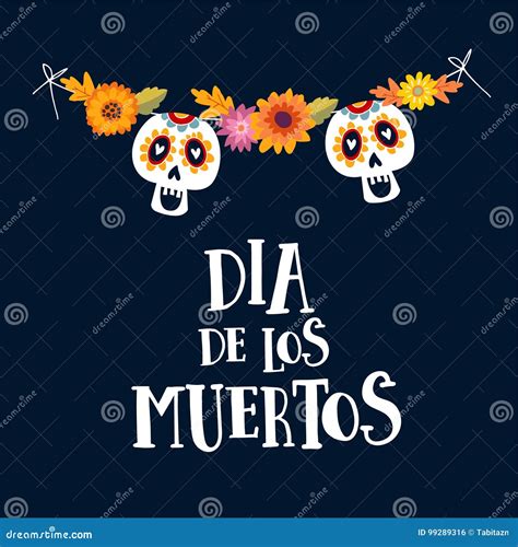 Dia De Los Muertos Or Halloween Greeting Card Invitation Mexican Day