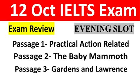 12 October Ielts Exam Evening Slot Answers And Review12 October Exam Listening And Reading Answer