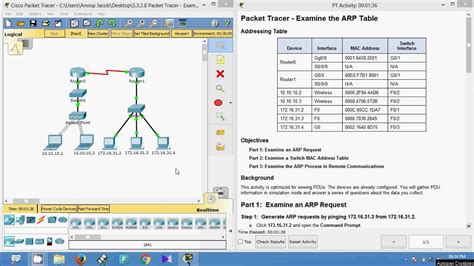 5328 Packet Tracer Examine The Arp Table Youtube