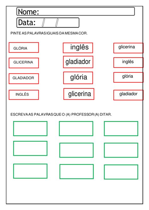 E Anos Atividades De Ortografia Gla Gle Gli Glo Glu