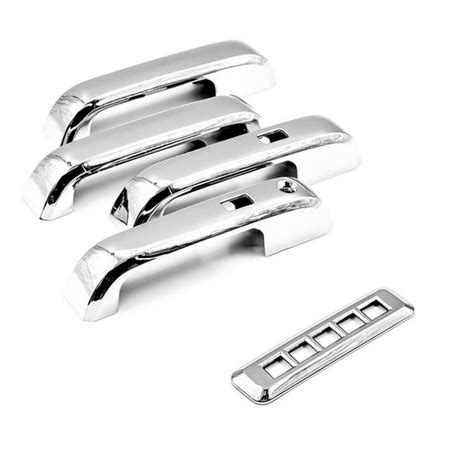 Sizver Chrome Door Handle Covers With Smart Key Cutout Pillar Keypad Cover For 2015 2016 2017