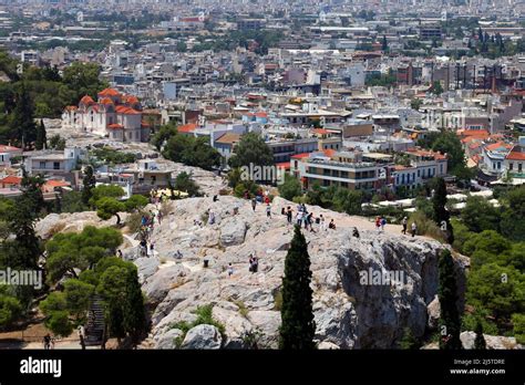 The Areopagus Or Areios Pagos Is The Hill Of Ares Hi Res Stock