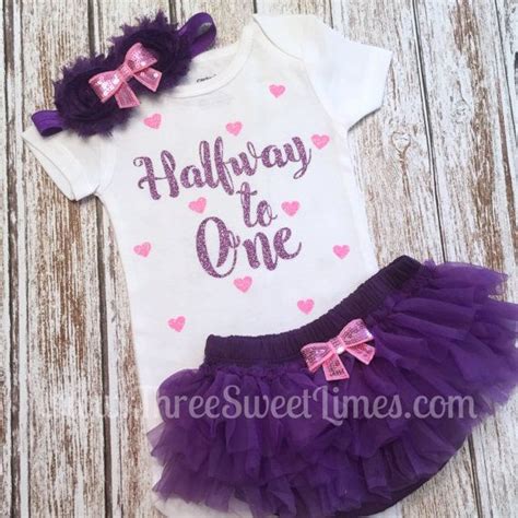 Halfway To One Baby Girl Outfit Tutu Bloomers Six Month Etsy Girl