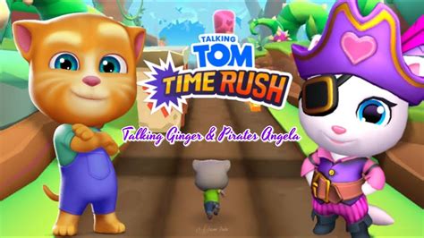 Talking Tom Time Rush Talking Ginger Pirates Angela Vs Roy Raccoon