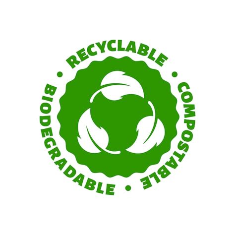 Premium Vector Recyclable Biodegradable Compostable Circle Green