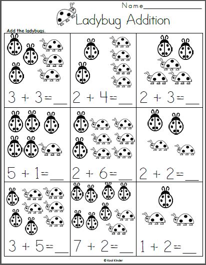 Free Spring Addition Worksheet For Kindergarten Ladybugs Made By Teachers Kindergarten