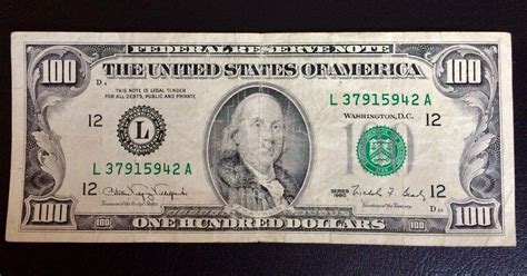 1990 Us 🇺🇸 100 Dollar Bill Banknote Currency Old Style Small Face