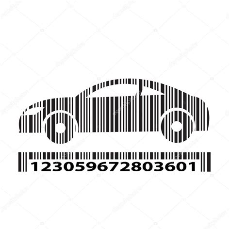 Coche como código de barras ilustración vectorial Vector de stock por